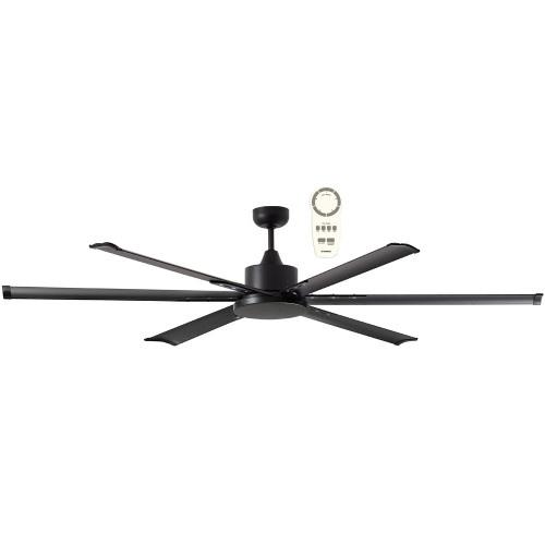 210cm 84inch Matte Black Ceiling Fan With Remote 35W 5 Speed