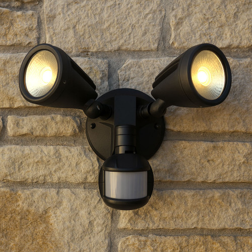 Security Light With Sensor 30W 2500lm IP54 Tri Colour 170mm Matte Black