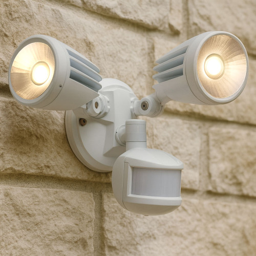 Security Light With Sensor 30W 2500lm IP54 Tri Colour 170mm White