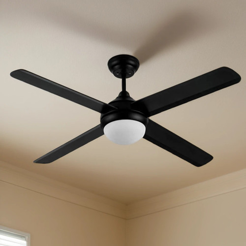 122cm 48inch Black AC Ceiling Fan With Light 60W 3 Speed
