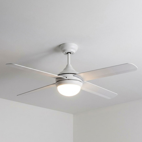 132cm 52-inch White AC Ceiling Fan With Light 65W 3 Speed