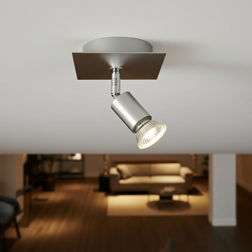 1 Light Spotlight GU10 50W 135mm Satin Aluminium