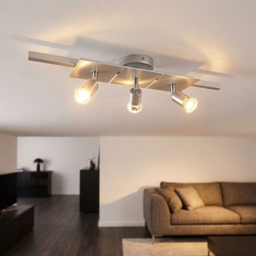 3 Light Spotlight GU10 150W 160mm Satin Aluminium