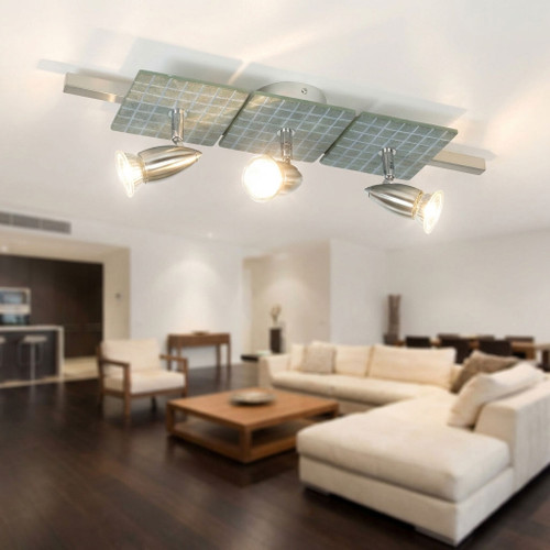 3 Light Spotlight GU10 150W 160mm Brushed Chrome