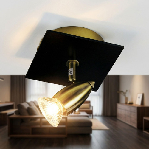 1 Light Spotlight GU10 50W 135mm Antique Brass