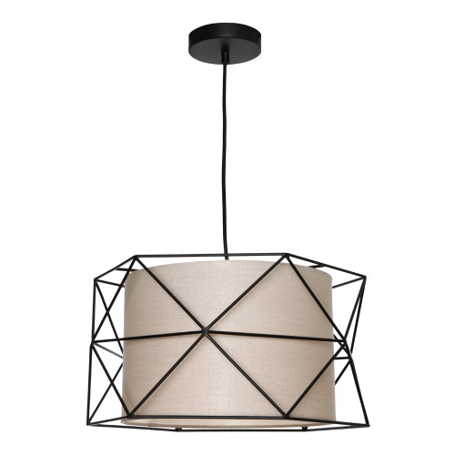 Albumo Pendant Light E27 40W 400mm Black and Fawn