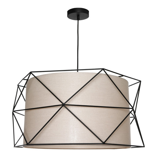 Alumeto Pendant Light E27 120W 600mm Black and Fawn