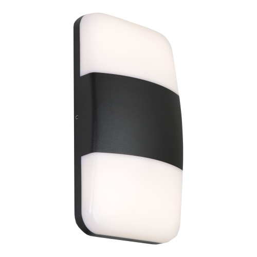 Black Wall Light 10W 671lm IP65 Tri Colour 240mm