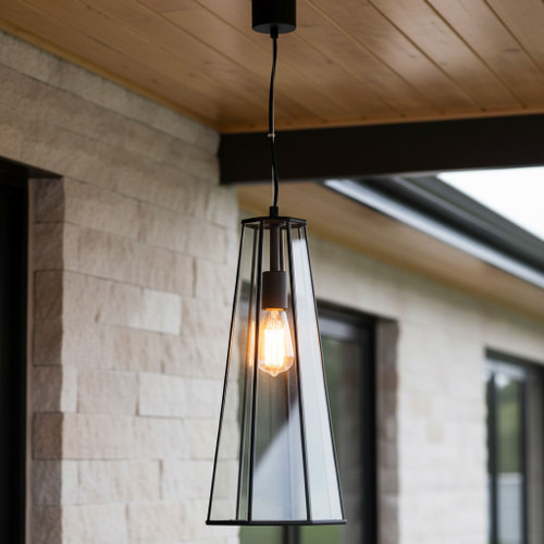 Ciklo Pendant Light E27 60W 240mm Black IP43