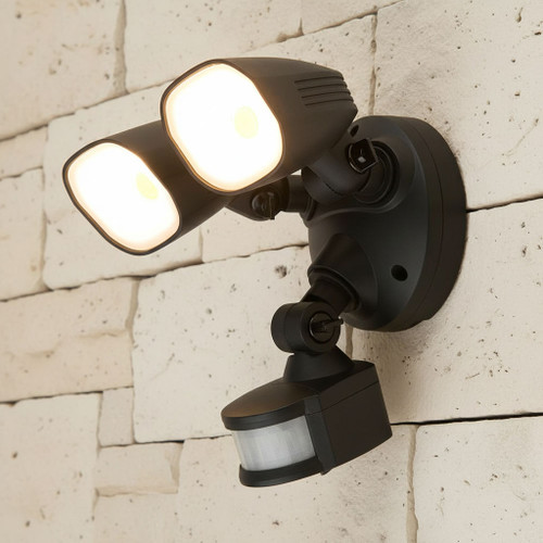 20W Security Light With Sensor 2100lm IP54 4200K 186mm Black