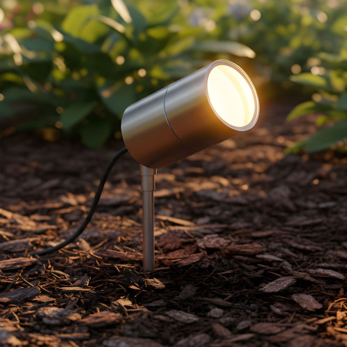Chrome Spike Light 12V 5W MR16 300lm IP65 3000K 280mm