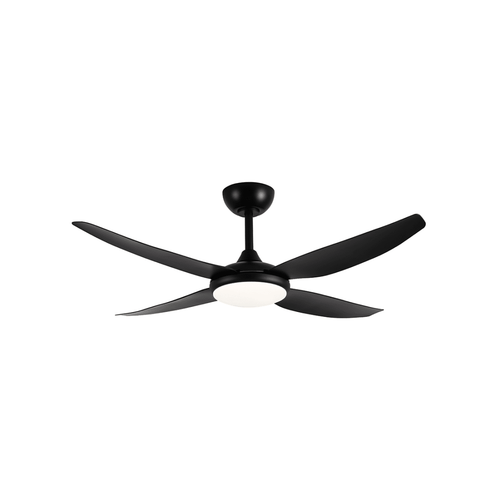 132cm 52inch Smart Matte Black Ceiling Fan With Light and Remote 35W 6 Speed