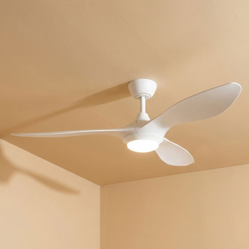 132cm 52inch Matte-White DC Ceiling Fan With Remote and Light 30W 6 Speed
