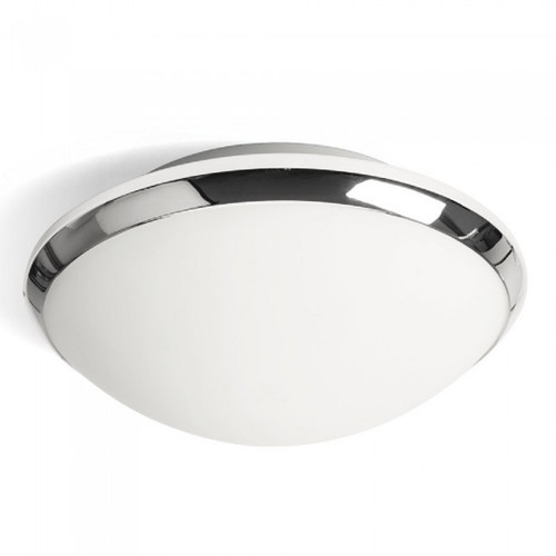 White and Chrome Oyster Light 6W IP44 540lm 230mm