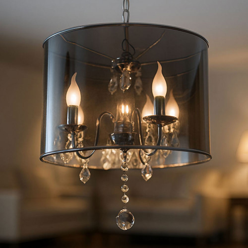 Chrome Pendant E14 180W 450mm