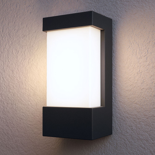 Contemporary Exterior Wall Light 18W 240V IP44 245mm Charcoal