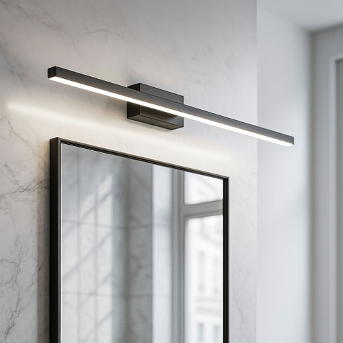 Black Vanity Light 18W 1320lm IP44 4000K 90cm