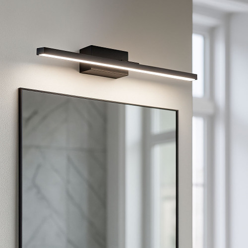 Black Vanity Light 12W 840lm IP44 4000K 595mm