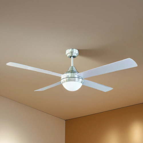 122cm 48-inch Chrome AC Ceiling Fan With Light 3 Speed