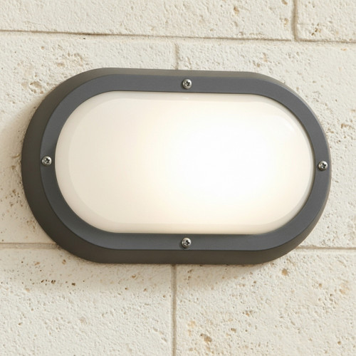 Charcoal E27 IK10 Double Insulated Bulkhead Light