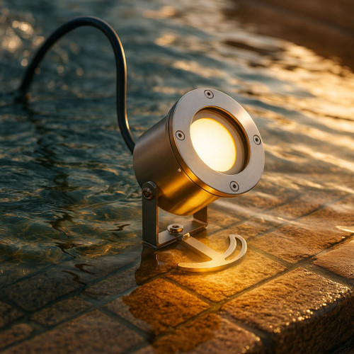 Adjustable Silver Submersible Spotlight MR16 IP68 12V