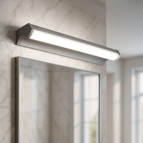 Silver 12W Contemporary Slimline 61cm LED Vanity Light 665lm