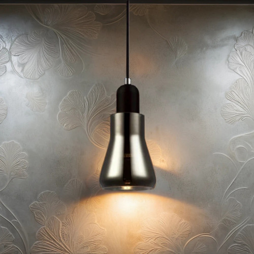 Black Pendant Light Industrial Style Hand Blown Glass