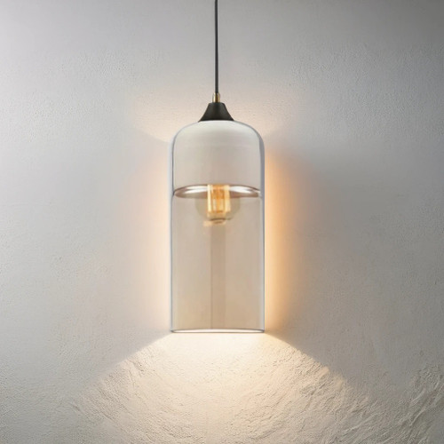 Modern Pendant Glass Cylinder White Top 130mm