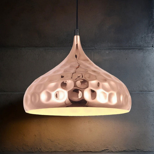 Copper Pendant Industrial Flat Shape Adjustable Cord