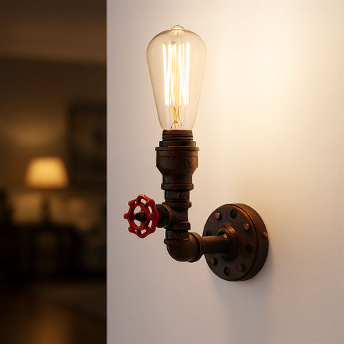 Sconce Decorative Interior Aged Iron Pipe