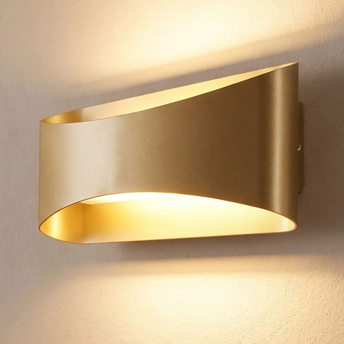 Aluminium LED Wall Light In Gold Finish 732lm 3000K 12W