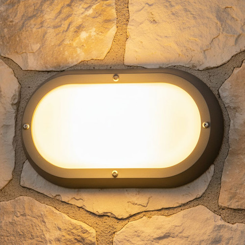 Ovoid Charcoal LED Bunker Light 3000K