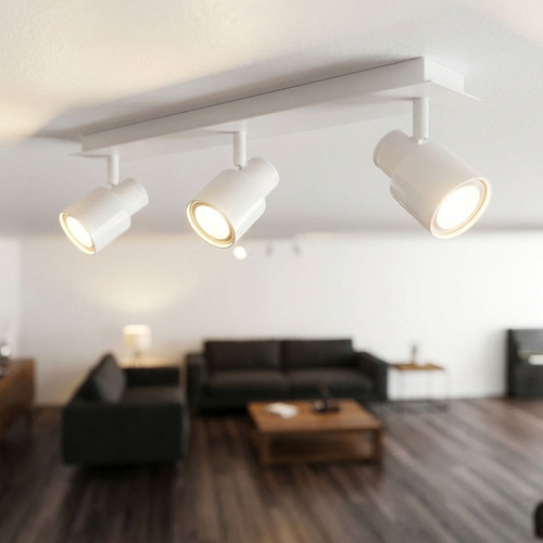 Modern 3 Bar Spotlight In White GU10 10W