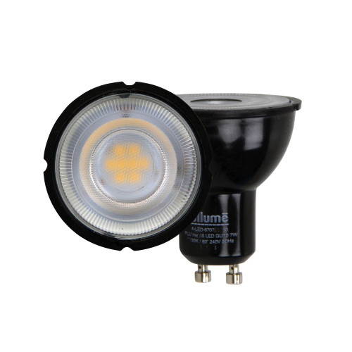 Black GU10 LED Globe 590lm 4000K 7W