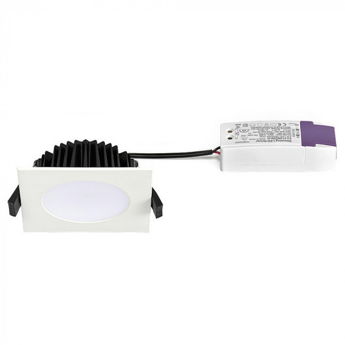 White Aluminium LED Downlight IP44 830lm 10W