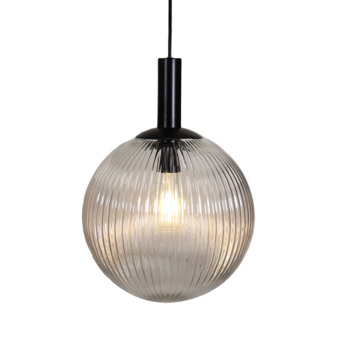 Large Clear Ribbed Glass Pendant Light E27 25W