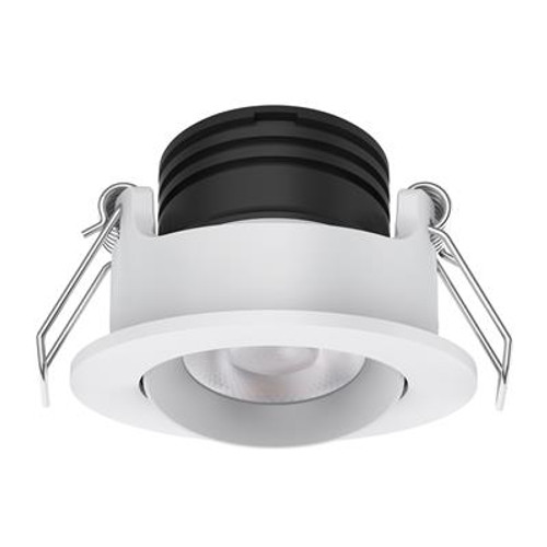 Mini Dimmable/Tiltable Tri-colour Temperature LED Down Light In White 3W IP40