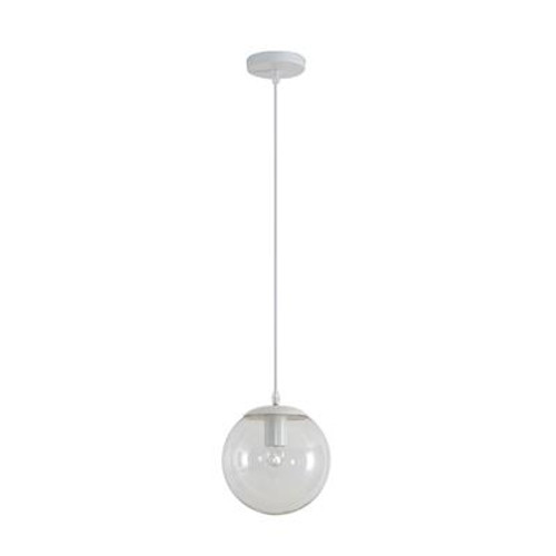 Dimmable Sphere Clear Glass Shade Pendant Light White E27 IP20 25W