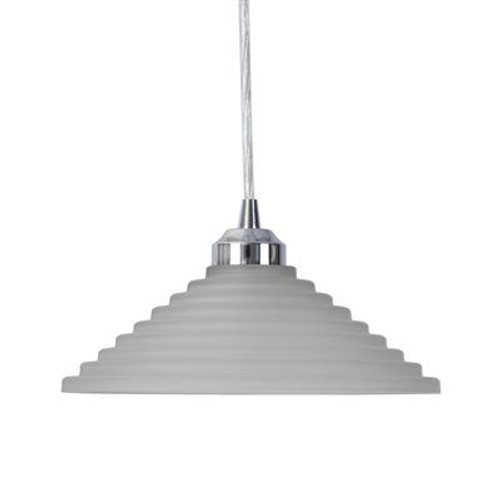 350mm Frost Stepped Glass Pendant Light E27