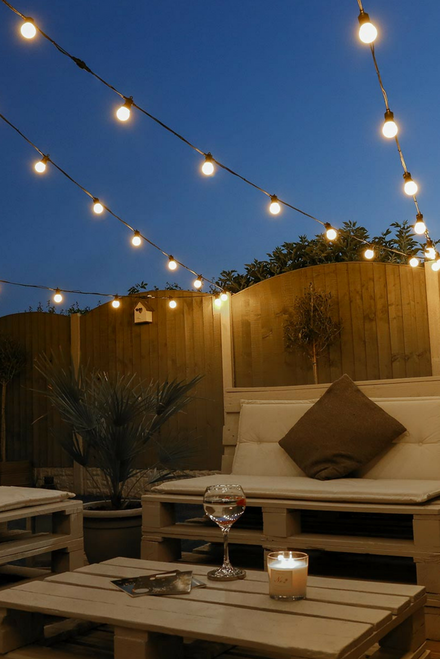 Solar 20 Warm White Filament LED Festoon Lights IP65