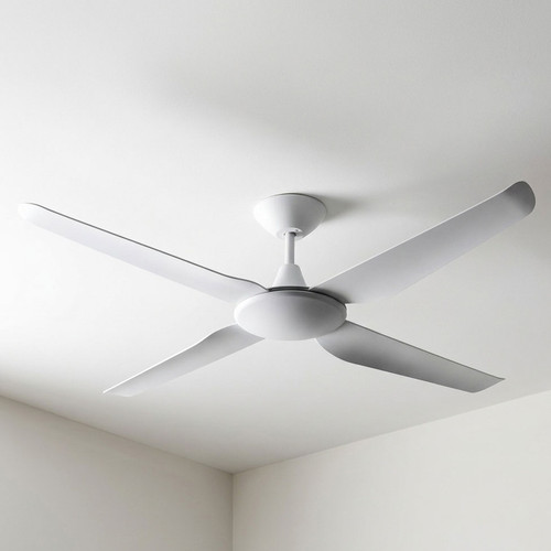 132cm 52-inch White DC Ceiling Fan Remote Control 4 Blade 26W