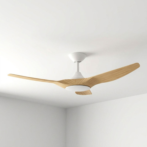 122cm 48-inch White-Oak DC Ceiling Fan Remote Control 3 Blade 25W