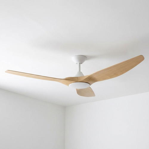 152cm 60-inch White-Oak DC Ceiling Fan Remote Control 3 Blade 35W