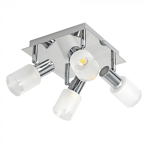 Stunning Modern White Shade Quad Spotlights On Chrome Base 3000K