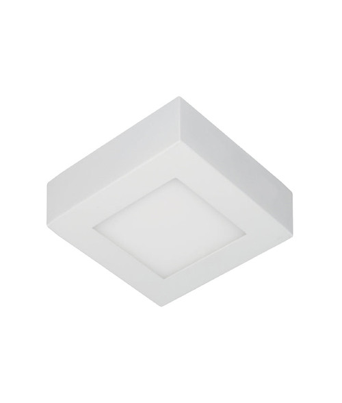 Square Tri-Colour LED Oyster Light In White 6W IP40