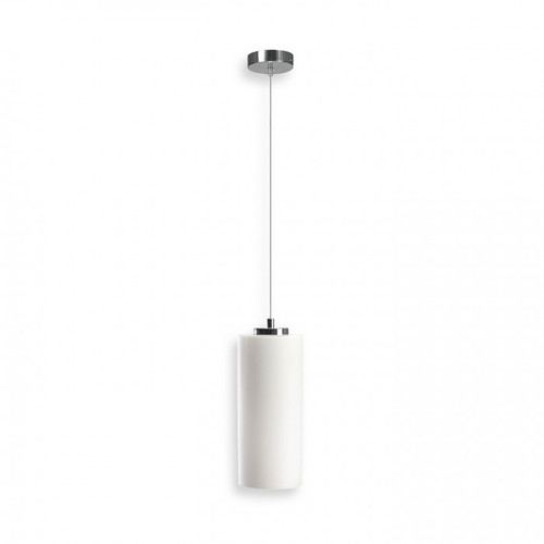 White Tubular Glass Pendant Light E27 60W