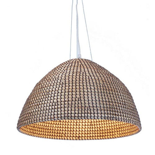 Rattan Shade Pendant Light In Brown