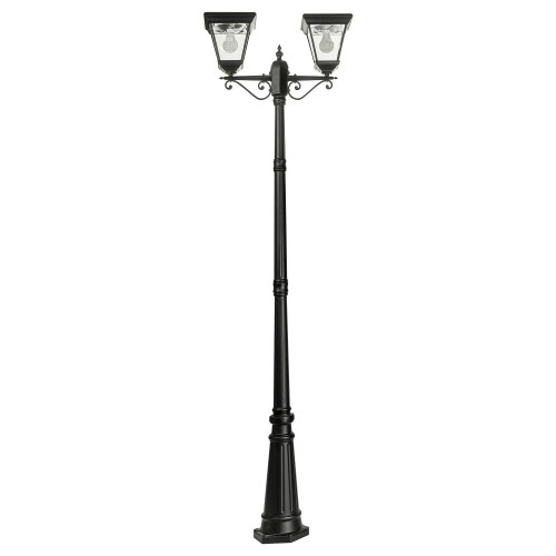 Solar Post Light Two Straight Heads 700lm IP44 3000K 2350mm