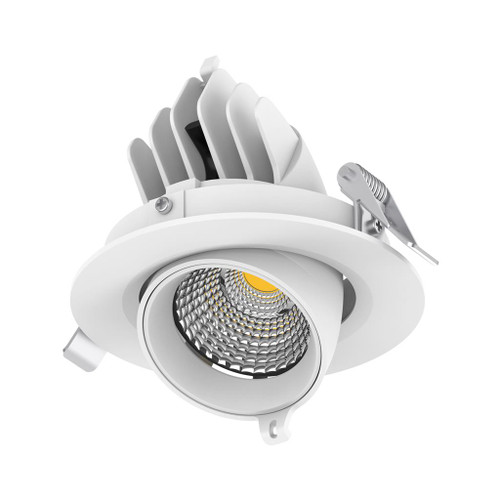 Modern Gimble Dimmable Tri Colour Temp LED Downlight In White 13W 880lm