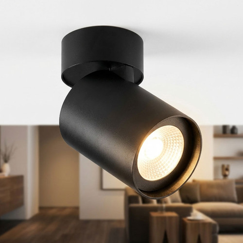 Adjustable Surface Mounted Black Downlight Tri Colour 15W